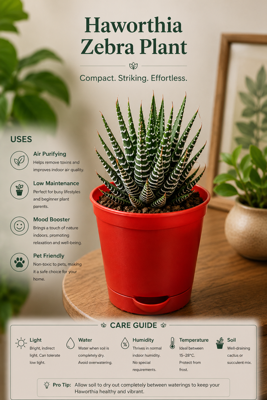Haworthia Zebra Plant ( With 4'' Pot)